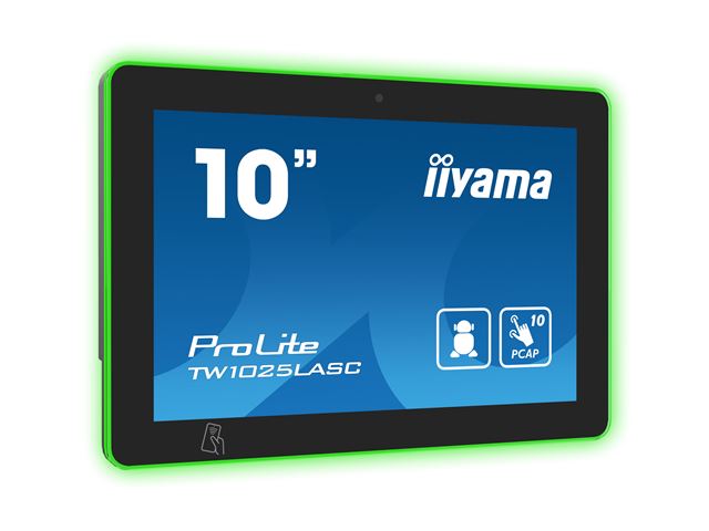 iiyama ProLite TW1025LASC-B1PNR, 10.1” PCAP 10pt touch screen with Android and Power over Ethernet Technology, Webcam/Mic, NFC/RFID reader and RGB LED bar image 5