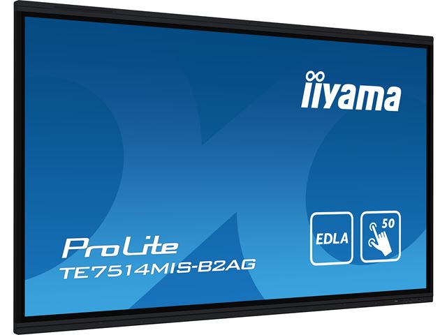 iiyama ProLite monitor TE7514MIS-B2AG 75", 4k UHD, Infrared 50pt touch, Anti-glare coating, VA, Google EDLA Certified, features Note, Browser & Cloud Drive, iiWare 12E image 2