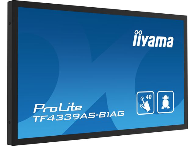 iiyama Prolite monitor TF4339AS-B1AG 43" Black, IPS, Anti Glare, Full HD, Bonded Projective Capacitive 40pt Touch, 24/7, Landscape/Portrait/Face-up, Android 11 OS, iiSignage² image 4