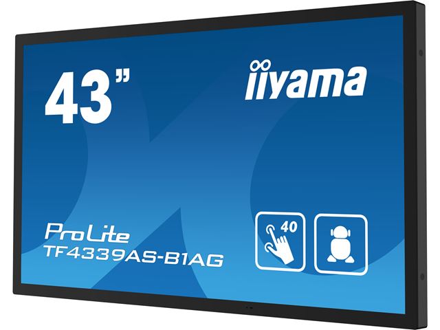 iiyama Prolite monitor TF4339AS-B1AG 43" Black, IPS, Anti Glare, Full HD, Bonded Projective Capacitive 40pt Touch, 24/7, Landscape/Portrait/Face-up, Android 11 OS, iiSignage² image 6