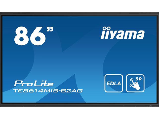 iiyama ProLite monitor TE8614MIS-B2AG 86" Google EDLA Certified, 4k UHD, Infrared 50pt touch, Anti-glare coating, VA, HDMI, features Note, Browser & Cloud Drive, iiWare 12E image 0
