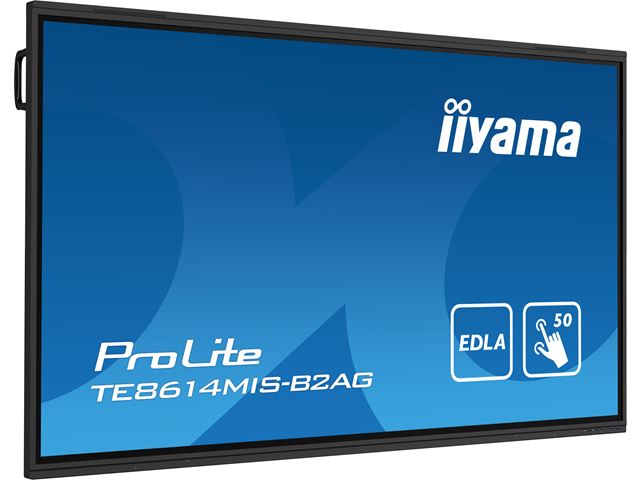 iiyama ProLite monitor TE8614MIS-B2AG 86" Google EDLA Certified, 4k UHD, Infrared 50pt touch, Anti-glare coating, VA, HDMI, features Note, Browser & Cloud Drive, iiWare 12E image 2