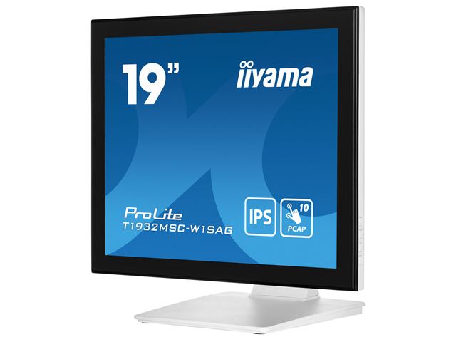 iiyama ProLite monitor T1932MSC-W1SAG, 19", White, Edge to edge, Scratch resistive, Projective Capacitive 10pt touch, HDMI, DisplayPort, Water and dust protection, IP54 image 4