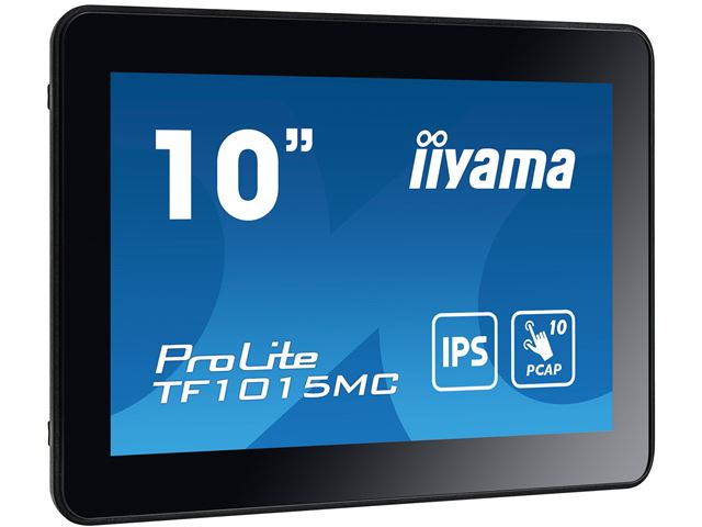 iiyama ProLite monitor TF1015MC-B3 10.1", IPS, Open Frame, Projective Capacitive, 10pt touch screen, VGA/HDMI/DisplayPort, foam seal finish image 1