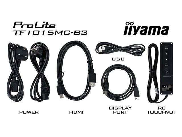 iiyama ProLite monitor TF1015MC-B3 10.1", IPS, Open Frame, Projective Capacitive, 10pt touch screen, VGA/HDMI/DisplayPort, foam seal finish image 8