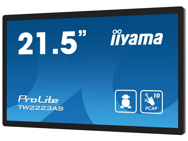 iiyama ProLite TW2223AS-B2, 22” Full HD PCAP 10pt touch screen with Android and edge-to-edge glass, 24/7, 32GB storage, Wi-Fi connection, LAN (RJ45) and Bluetooth connectors image 6