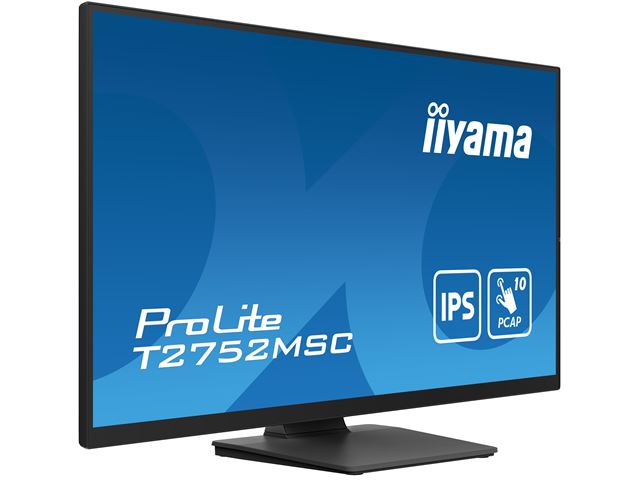 iiyama ProLite monitor T2752MSC-B1 27", Projective Capacitive 10pt touch, IPS, Scratch resistant, HDMI, DisplayPort, Edge to edge glass image 1