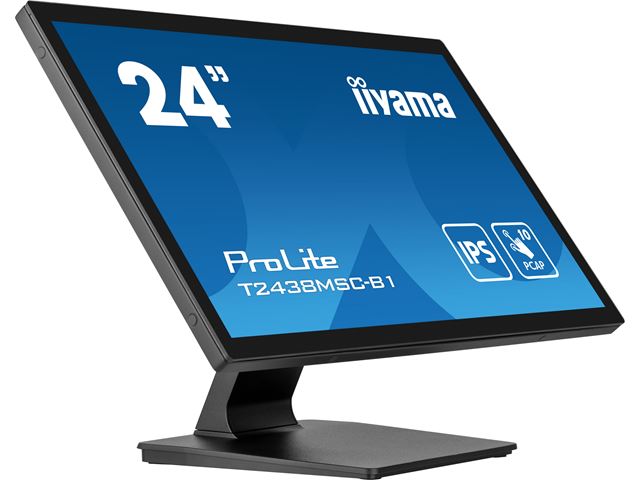 iiyama ProLite monitor T2438MSC-B1 Semi-Outdoor 24" Black, IPS, Full HD, Projective Capacitive 10pt touch, Display Port, edge-to-edge glass, anti-fingerprint coating and metal housing image 1