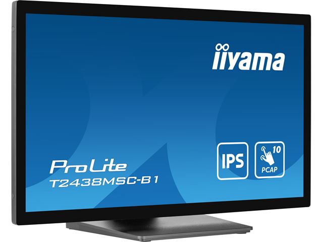 iiyama ProLite monitor T2438MSC-B1 Semi-Outdoor 24" Black, IPS, Full HD, Projective Capacitive 10pt touch, Display Port, edge-to-edge glass, anti-fingerprint coating and metal housing image 2