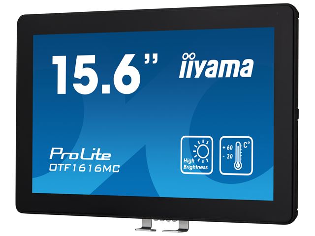 iiyama ProLite monitor OTF1616MC-B1 15.6", PCap 10pt touch for semi-outdoor applications, High Brightness, Smart sensors, Environmental Resistance, Scratch resistant, Anti-fingerprint coating, landscape/portrait/face-up image 3