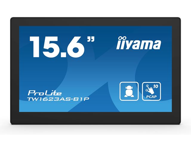 iiyama ProLite TW1623AS-B1P, 15.6” Full HD PCAP 10pt touch screen with Android and POE Technology image 0