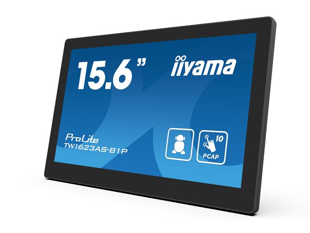 iiyama ProLite TW1623AS-B1P, 15.6” Full HD PCAP 10pt touch screen with Android and POE Technology image 2