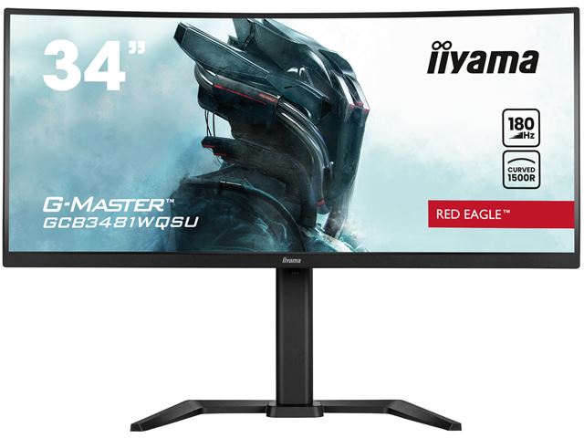 iiyama G-Master Red Eagle curved gaming monitor GCB3481WQSU-B1 34" Black, VA, 3440 x 1440, 0.3ms, 180hz, FreeSync, HDMI, Display Port, Height Adjustable image 0
