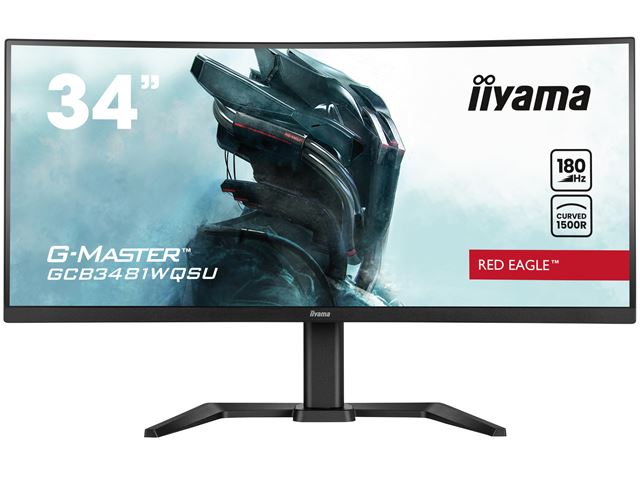 iiyama G-Master Red Eagle curved gaming monitor GCB3481WQSU-B1 34" Black, VA, 3440 x 1440, 0.3ms, 180hz, FreeSync, HDMI, Display Port, Height Adjustable image 1