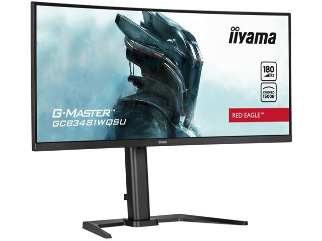 iiyama G-Master Red Eagle curved gaming monitor GCB3481WQSU-B1 34" Black, VA, 3440 x 1440, 0.3ms, 180hz, FreeSync, HDMI, Display Port, Height Adjustable image 7