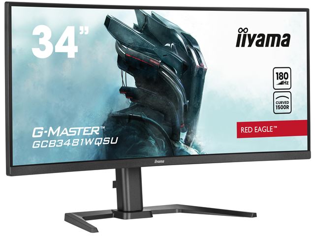 iiyama G-Master Red Eagle curved gaming monitor GCB3481WQSU-B1 34" Black, VA, 3440 x 1440, 0.3ms, 180hz, FreeSync, HDMI, Display Port, Height Adjustable image 8