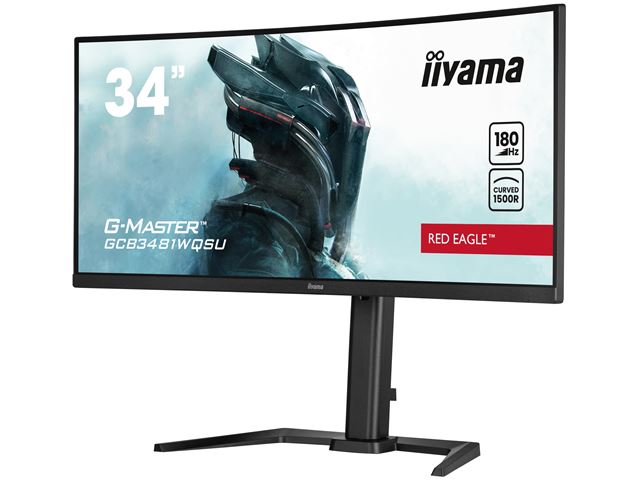 iiyama G-Master Red Eagle curved gaming monitor GCB3481WQSU-B1 34" Black, VA, 3440 x 1440, 0.3ms, 180hz, FreeSync, HDMI, Display Port, Height Adjustable image 3