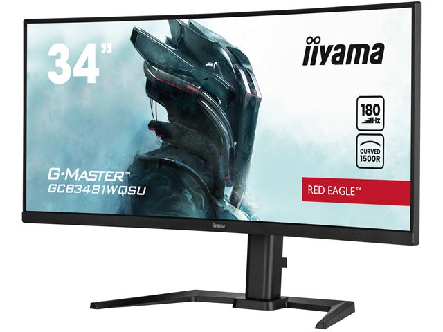 iiyama G-Master Red Eagle curved gaming monitor GCB3481WQSU-B1 34" Black, VA, 3440 x 1440, 0.3ms, 180hz, FreeSync, HDMI, Display Port, Height Adjustable image 4