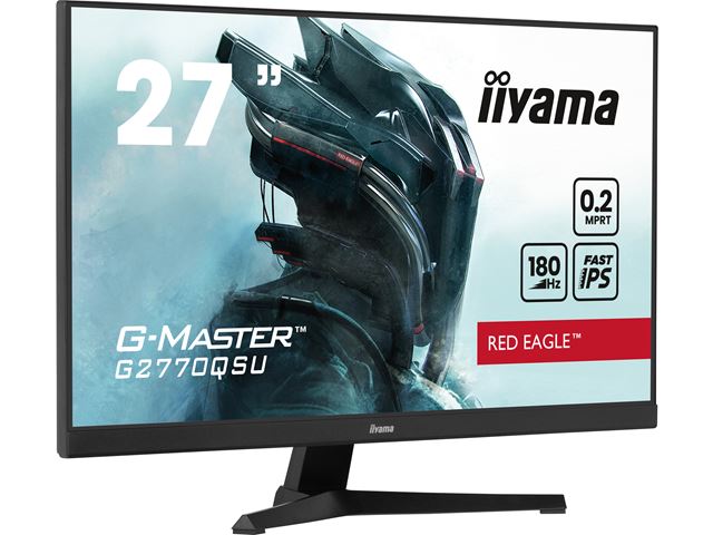 iiyama G-Master Red Eagle gaming monitor G2770QSU-B6 27" Black, Ultra Slim Bezel, IPS, 180Hz, 0.2ms, FreeSync, HDMI, Display Port, USB Hub image 1