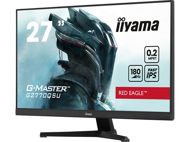 iiyama G-Master Red Eagle gaming monitor G2770QSU-B6 27" Black, Ultra Slim Bezel, IPS, 180Hz, 0.2ms, FreeSync, HDMI, Display Port, USB Hub image 4