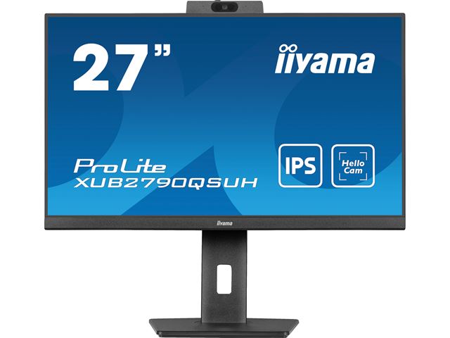 Box Opened: iiyama ProLite monitor XUB2790QSUH-B1 27" IPS, built-in Windows Hello camera and microphone, QHD resolution, Height Adjustable, 3-side borderless design image 3