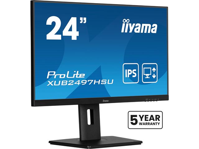 iiyama ProLite monitor XUB2497HSU-B2 24" IPS, Full HD, Ultra Slim Bezel, HDMI, Display Port, 100 hz, Height Adjustable.  image 2