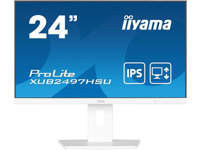 iiyama ProLite monitor XUB2497HSU-W2 24" IPS, Full HD, White, Ultra Slim Bezel, HDMI, Display Port, 100 hz, Height Adjustable.  image 0