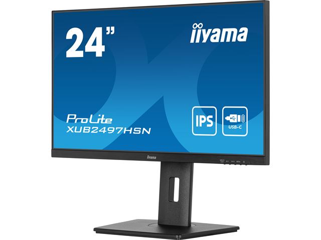 iiyama ProLite monitor XUB2497HSN-B2 24" IPS, Full HD, Ultra Slim Bezel, HDMI, Display Port, USB-C dock, LAN, Height Adjustable.  image 5