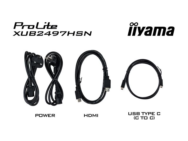 iiyama ProLite monitor XUB2497HSN-B2 24" IPS, Full HD, Ultra Slim Bezel, HDMI, Display Port, USB-C dock, LAN, Height Adjustable.  image 13