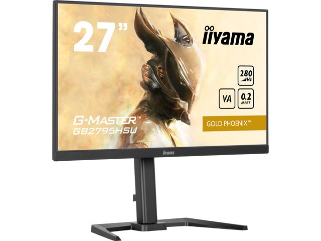 iiyama G-Master Gold Phoenix gaming monitor GB2795HSU-B1 27" Black, Ultra Slim Bezel, VA, 280Hz, 0.2ms, FreeSync, HDMI, Display Port, USB Hub image 1