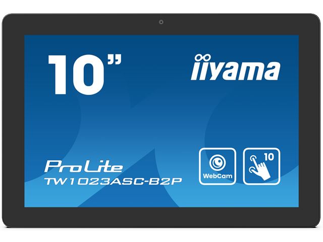 iiyama ProLite TW1023ASC-B2P, 10.1” PCAP 10pt touch screen with Android and Power over Ethernet Technology, Webcam/Mic image 0