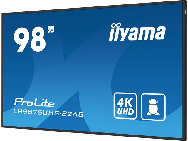 iiyama ProLite LH9875UHS-B2AG 98", 24/7, 4K, IPS, HDMI, landscape/portrait, Wifi, Android OS, FailOver and Intel® SDM slot, Anti-Glare, iiSignage²  image 0