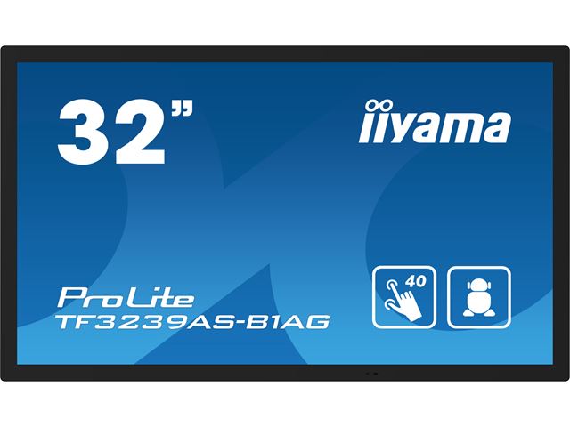 iiyama Prolite monitor TF3239AS-B1AG 32" Black, IPS, Anti Glare, Android OS, Projective Capacitive 40pt Touch, 24/7,  iiSignage² CMS, Landscape/Portrait/Face-up, Open Frame.  image 0