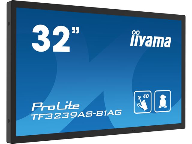 iiyama Prolite monitor TF3239AS-B1AG 32" Black, IPS, Anti Glare, Android OS, Projective Capacitive 40pt Touch, 24/7,  iiSignage² CMS, Landscape/Portrait/Face-up, Open Frame.  image 2
