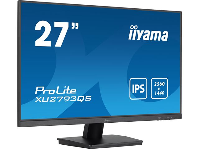 iiyama ProLite XU2793QS-B7 monitor, 3-side borderless, IPS, 100 hz, WQHD res, HDMI, DisplayPort, Flicker free and Blue light reducer  image 1
