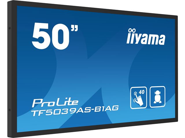 iiyama Prolite monitor TF5039AS-B1AG 50" Black, IPS, Anti Glare, Full HD, Bonded Projective Capacitive 40pt Touch, 24/7, Landscape/Portrait/Face-up, Android 11 OS, iiSignage² image 2