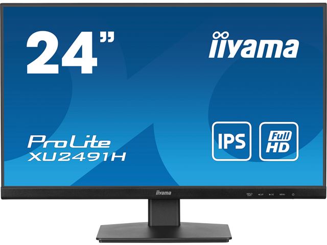 iiyama ProLite monitor XU2491H-B1 24" IPS, Full HD, Black, Ultra Slim Bezel, HDMI, Display Port, no speakers image 0