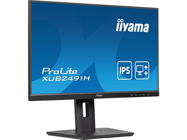 iiyama ProLite monitor XUB2491H-B1 24" IPS, Height Adjustable, Full HD, Black, Ultra Slim Bezel, HDMI, Display Port, no speakers image 2