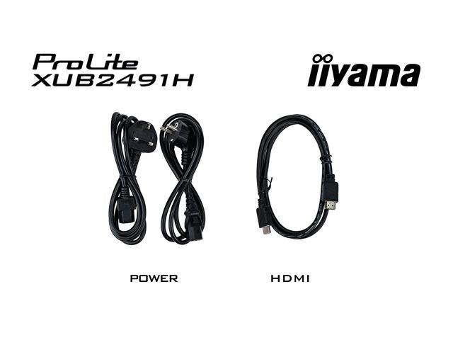 iiyama ProLite monitor XUB2491H-B1 24" IPS, Height Adjustable, Full HD, Black, Ultra Slim Bezel, HDMI, Display Port, no speakers image 8