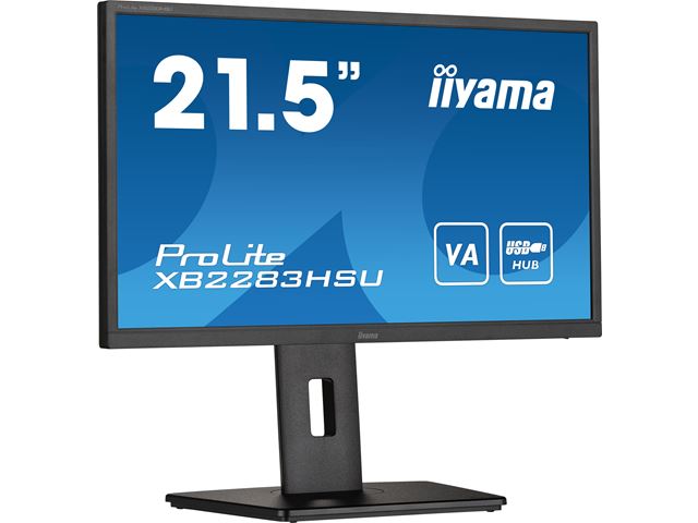 iiyama ProLite monitor XB2283HSU-B1 22" FreeSync, VA, Full HD, Black, Display Port, USB Hub, Height Adjustable image 2