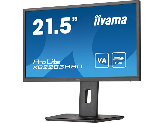 iiyama ProLite monitor XB2283HSU-B1 22" FreeSync, VA, Full HD, Black, Display Port, USB Hub, Height Adjustable image 11