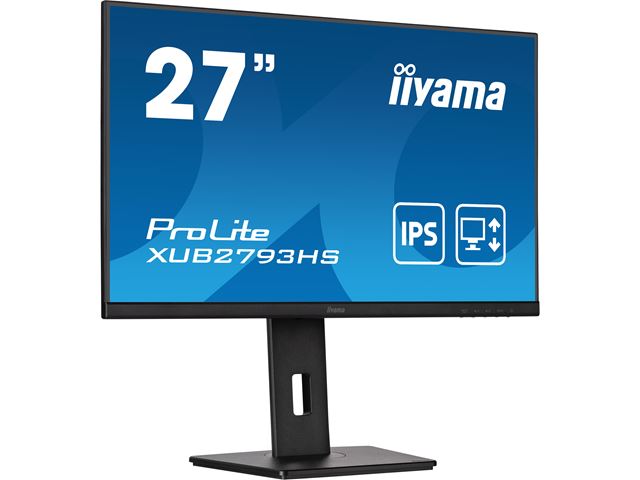 iiyama ProLite Monitor XUB2793HS-B7 27", Black, Height Adjustable, IPS Panel, 3-side borderless design, HDMI, DisplayPort image 2