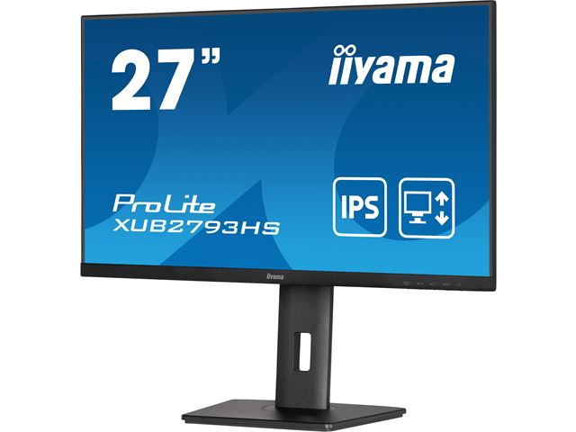 iiyama ProLite Monitor XUB2793HS-B7 27", Black, Height Adjustable, IPS Panel, 3-side borderless design, HDMI, DisplayPort image 4