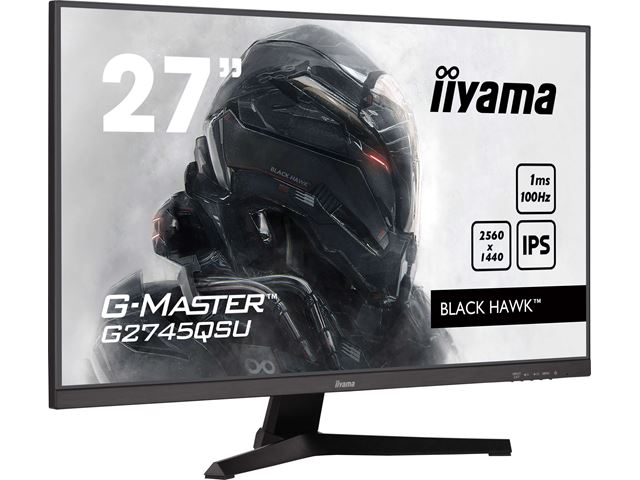 iiyama G-Master Black Hawk gaming monitor G2745QSU-B2 27" Black, IPS, Ultra Wide Resolution 2560 x 1440, 100Hz, 1ms, FreeSync, HDMI, Display Port, USB Hub image 1