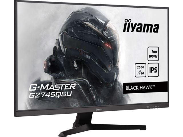 iiyama G-Master Black Hawk gaming monitor G2745QSU-B2 27" Black, IPS, Ultra Wide Resolution 2560 x 1440, 100Hz, 1ms, FreeSync, HDMI, Display Port, USB Hub image 2