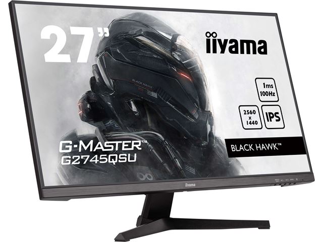 iiyama G-Master Black Hawk gaming monitor G2745QSU-B2 27" Black, IPS, Ultra Wide Resolution 2560 x 1440, 100Hz, 1ms, FreeSync, HDMI, Display Port, USB Hub image 3