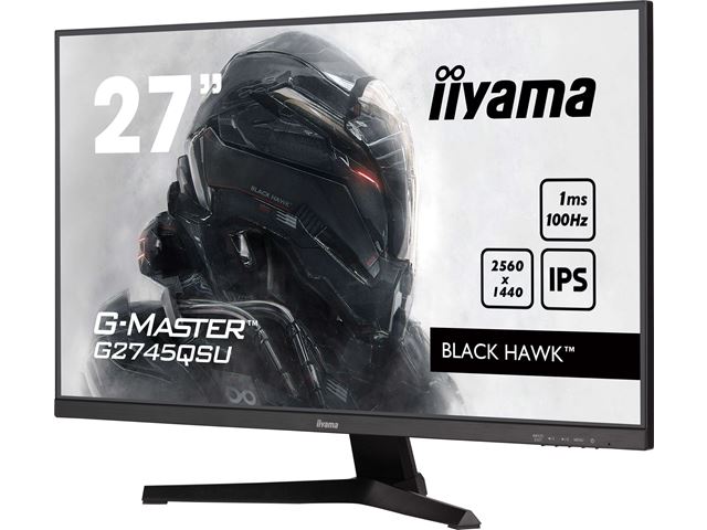 iiyama G-Master Black Hawk gaming monitor G2745QSU-B2 27" Black, IPS, Ultra Wide Resolution 2560 x 1440, 100Hz, 1ms, FreeSync, HDMI, Display Port, USB Hub image 4