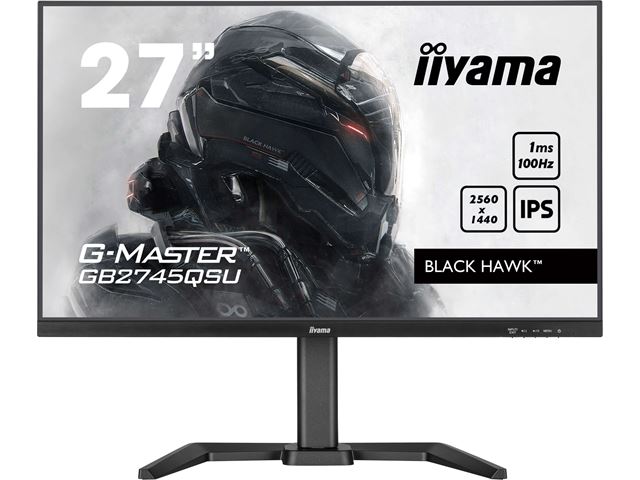iiyama G-Master Black Hawk gaming monitor GB2745QSU-B2 27" Height Adjustable, Black, IPS, Ultra Wide Resolution 2560 x 1440, 100Hz, 1ms, FreeSync, HDMI, Display Port, USB Hub image 0