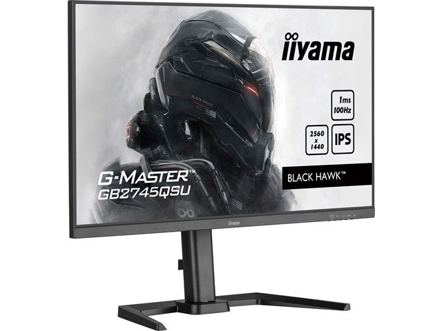 iiyama G-Master Black Hawk gaming monitor GB2745QSU-B2 27" Height Adjustable, Black, IPS, Ultra Wide Resolution 2560 x 1440, 100Hz, 1ms, FreeSync, HDMI, Display Port, USB Hub image 3