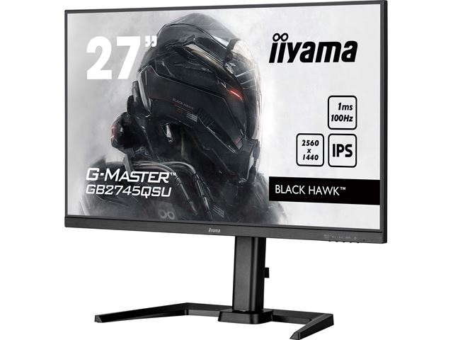 iiyama G-Master Black Hawk gaming monitor GB2745QSU-B2 27" Height Adjustable, Black, IPS, Ultra Wide Resolution 2560 x 1440, 100Hz, 1ms, FreeSync, HDMI, Display Port, USB Hub image 4